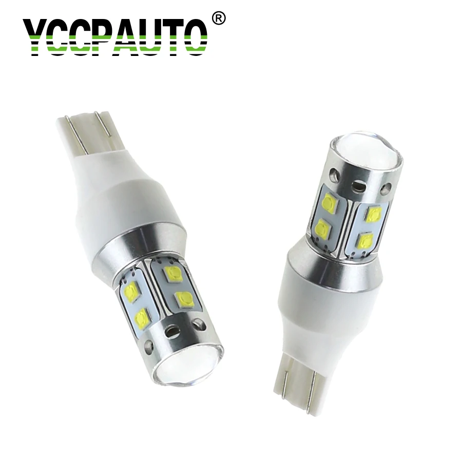 YCCPAUTO T15 светлый светодиод Чип W16W Автомобильная резервная 921 912 12-24 V белый светодиодный светильник хвостовые лампы Автомобильный резервный сигнал поворота светильник 2 шт