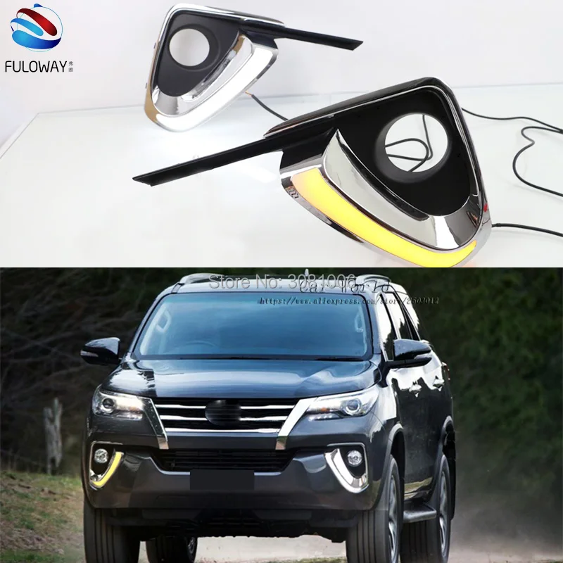 LED DRL Габаритные огни туман лампы для Toyota Fortuner 15 17 внешний дневной свет Интимные