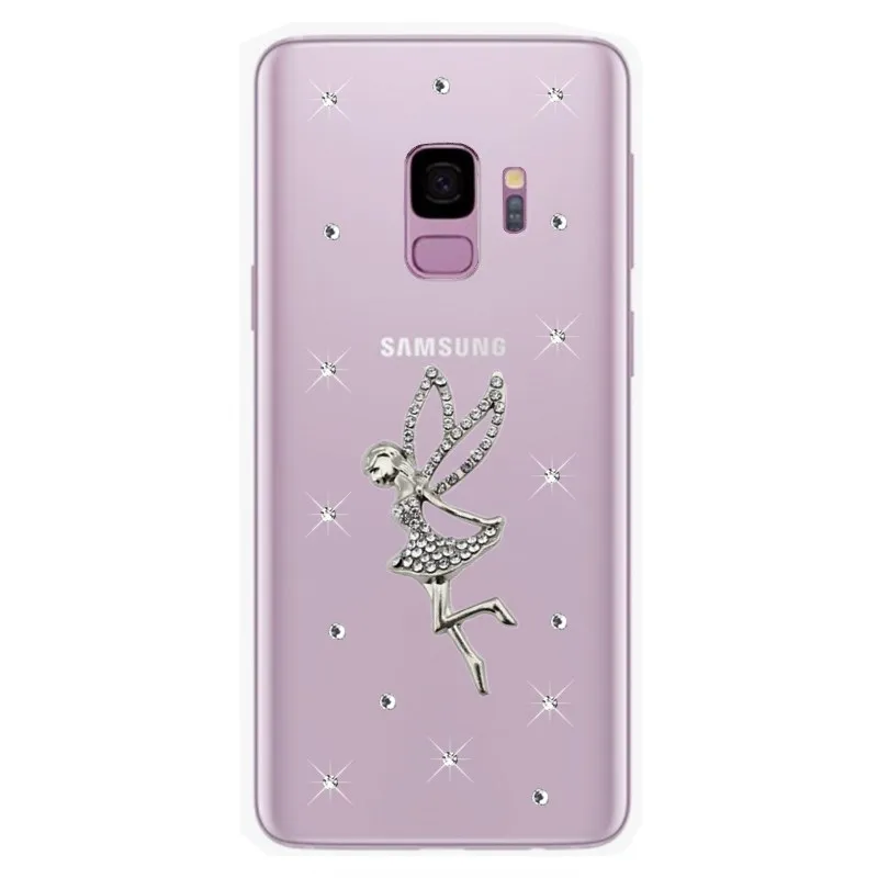 Прозрачный чехол со стразами для телефона Samsung Galaxy S8 S9 S10 + S10e Note 8 J6 2018 J7 Neo J3 J5 2016 A7 A5
