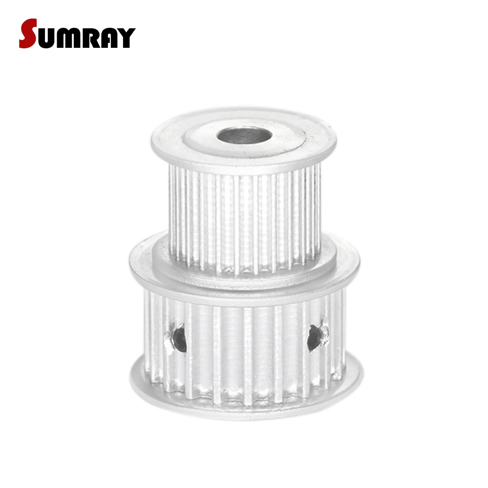 

SUMRAY 5M 20T 3M 25T Double Head Timing Pulley 8mm inner bore 16mm width Dual Head Gear Belt Pulley for Engraving Machine