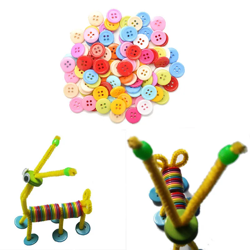 100 шт. детские игрушки пуговицы для вышивания нитей ручной работы