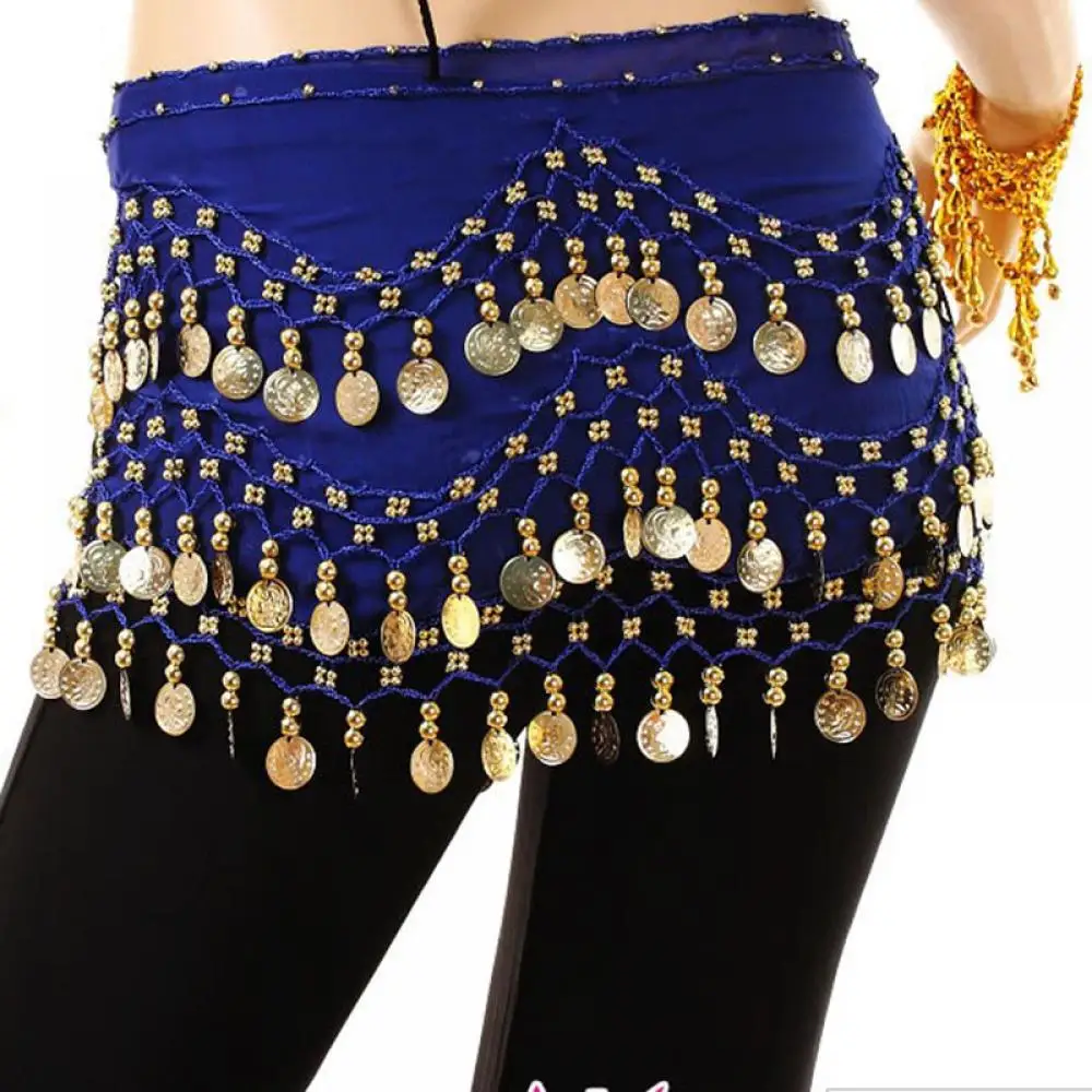 

Beauty Women Lady Belly Dance Hip Skirt Scarf Wrap Belt Hipscarf with Gold Coins