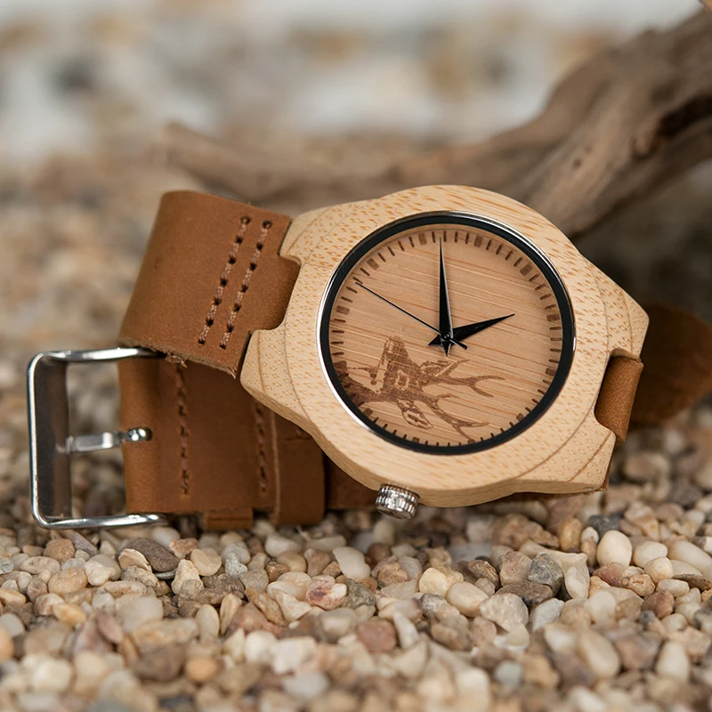 Elk Head Bamboo Quartz Watches | Наручные часы