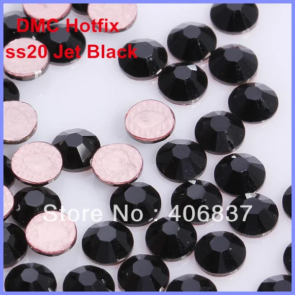 

Free Shipping! 1440pcs/Lot, ss20 (4.8-5.0mm) High Quality DMC Black Iron On Rhinestones / Hot fix Rhinestones