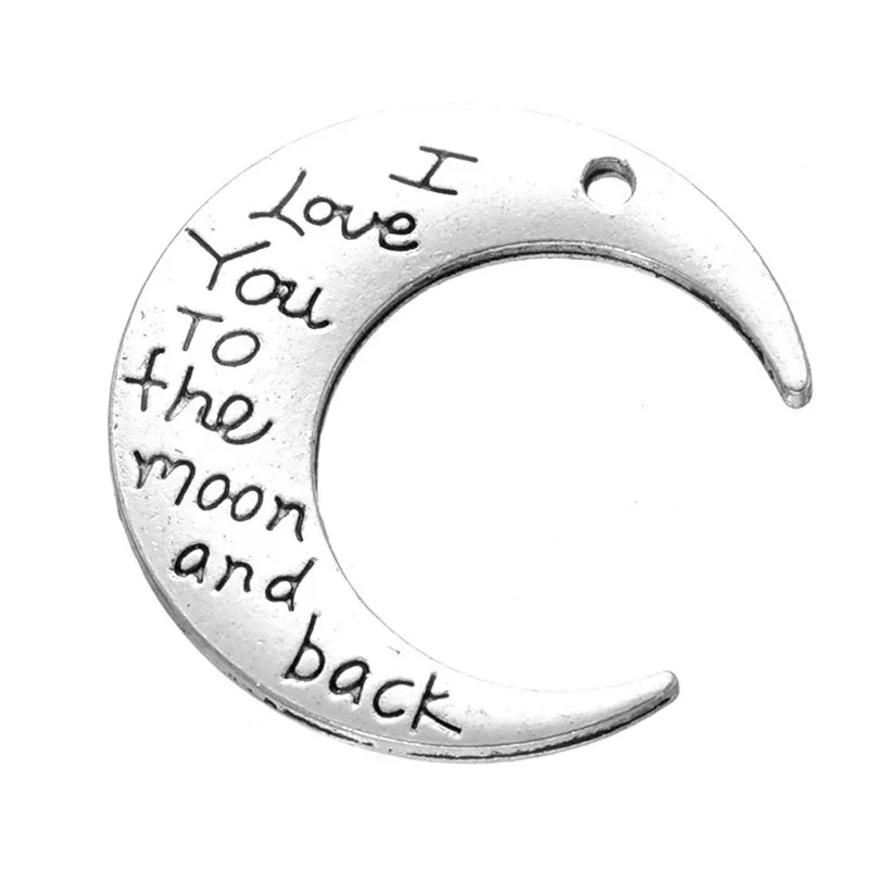 Moon Charms античное серебро I Love You To The And Back Charm подвеска 30*9 3 мм 200 шт CHF012 | Украшения и