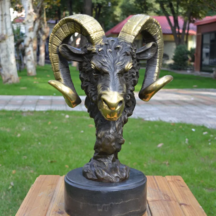 

Sheep sheep leader first brass ornaments art jewelry gifts housewarming opening Hotel Club Feng Shuiroom Art Statue