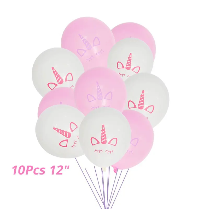 10pcs balloons 2 Cyuan 7 трубок Единорог день рождения держатель воздушных шаров латексные шары палка колонна-подставка для детей день рождения вечеринка для малышей вечерние принадлежности - Цвет: 10pcs balloons 2