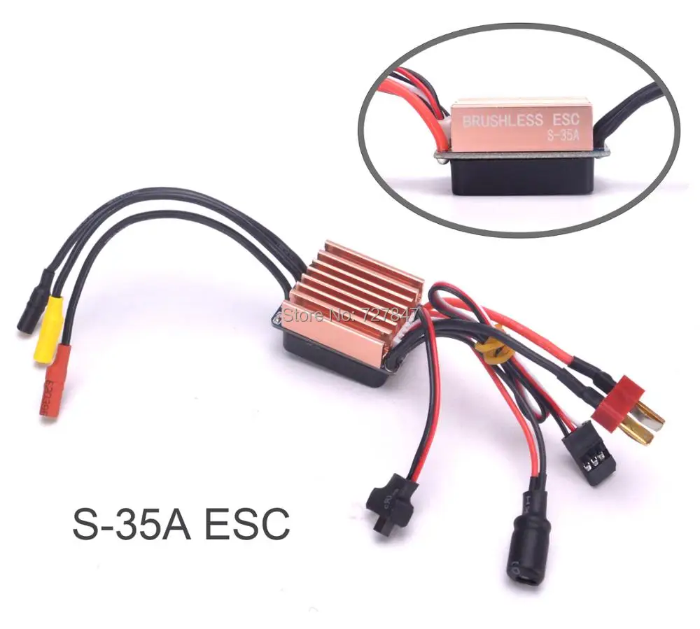 Новый s 35a бесщеточный ESC Электрический Скорость контроллер с 5 В/2A BEC для 1/12 1/14 1/16 RC