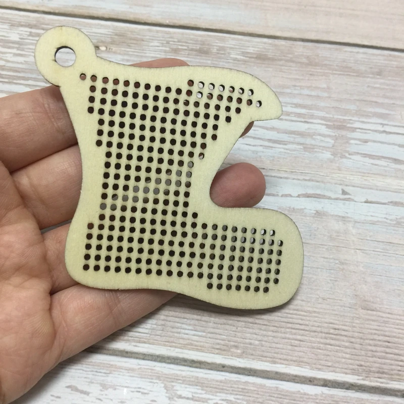 

free shipping 20 pcs laser cut wood christmas home decoration Santa Claus boots handmade diy gift