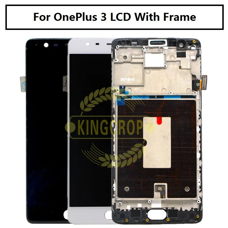 ЖК дисплей 5 &quotFHD Oneplus 3 A3000 A3003 с сенсорным экраном и дигитайзером в сборе рамкой