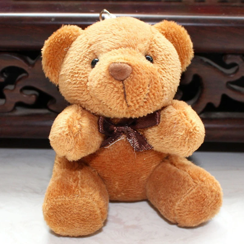Cute Cartoon Animal Teddy Bear Toy Plush Doll Keychain Small Pompom Pendant Keyring Women Bag Charms Key Chain Trinket | Украшения и