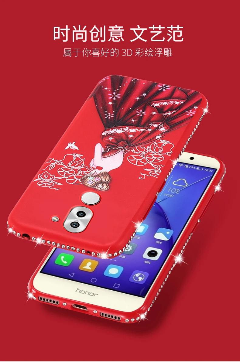 Чехол для телефона huawei Honor 6X/GR5 2017 модный сексуальный чехол с кристаллами и