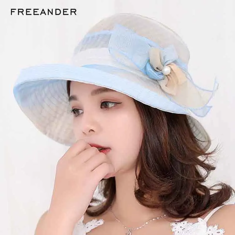 Женские шляпы от солнца Freeander летняя пляжная широкополая шляпа с кантом Sombreros Mujer
