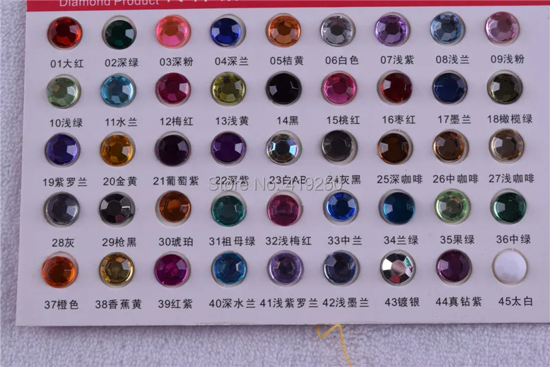 2000 шт. прозрачные цветные акриловые стразы с плоской задней стороной 10 мм|flatback