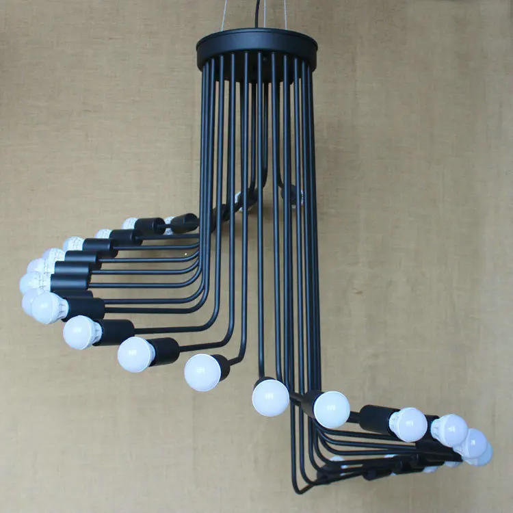 Оптовая продажа черная Подвесная лампа современный винтажный Промышленный