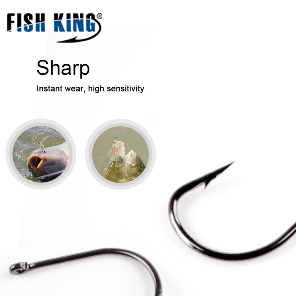 Рыболовная приманка FISH KING крючки из углеродистой стали с кольцом 10 шт./лот