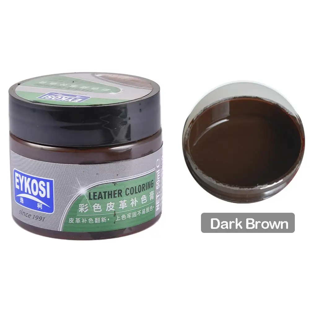Dark Brown Масло для крашения автокресла цветная палитра Кожа Тонер ремонт и ремонт с 8 сопутствующими инструментами - Цвет: Dark Brown
