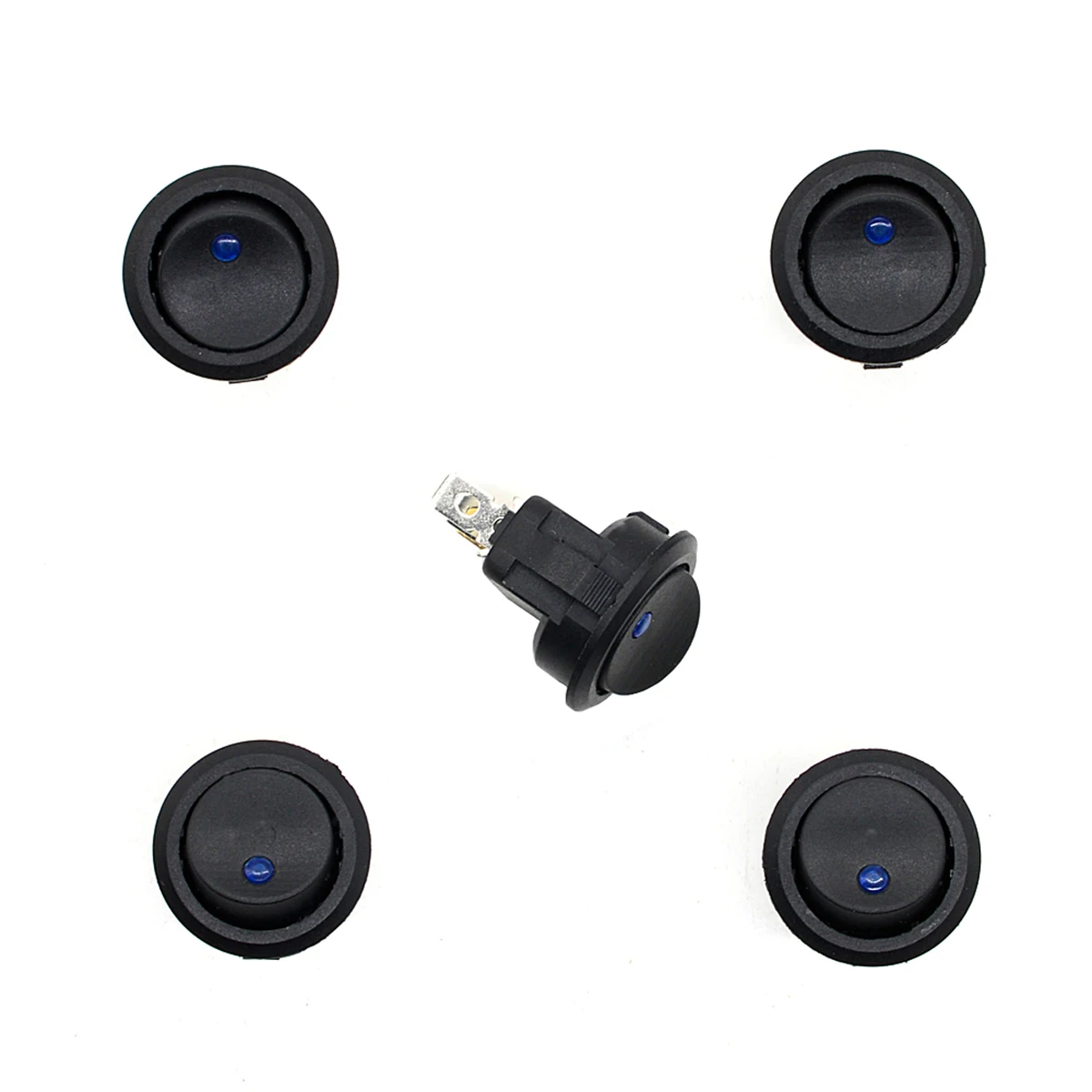 5pcs 12V 20A 3 контактный круглый Вкл/Выкл светодиодный Кнопка сброса переключатель