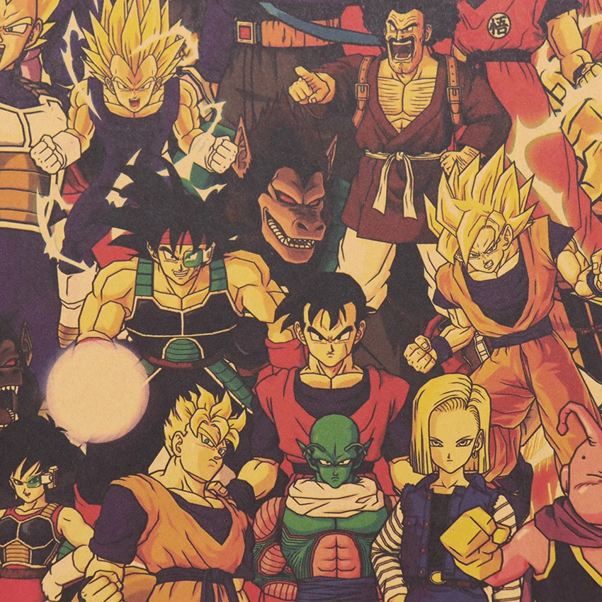 TIE LER Dragon Ball крафт-бумага Плакат Бар Кафе спальня декоративная живопись ретро картина на старой бумаге Наклейка на стену 70X22 см