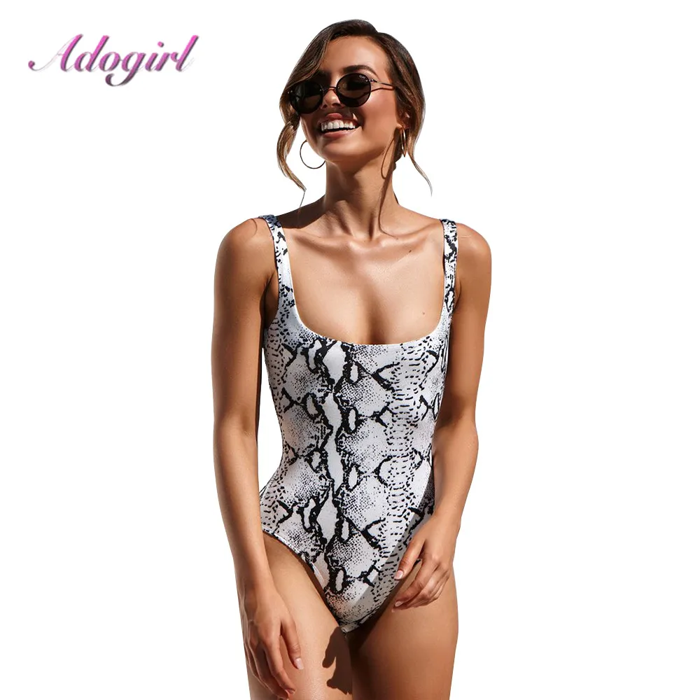 

Sexy Snake Leopard Print One Piece Swimsuit 2019 Swimwear Women Strap Bodysuit High Waist Female Bathing Suit Summer Beach Wear