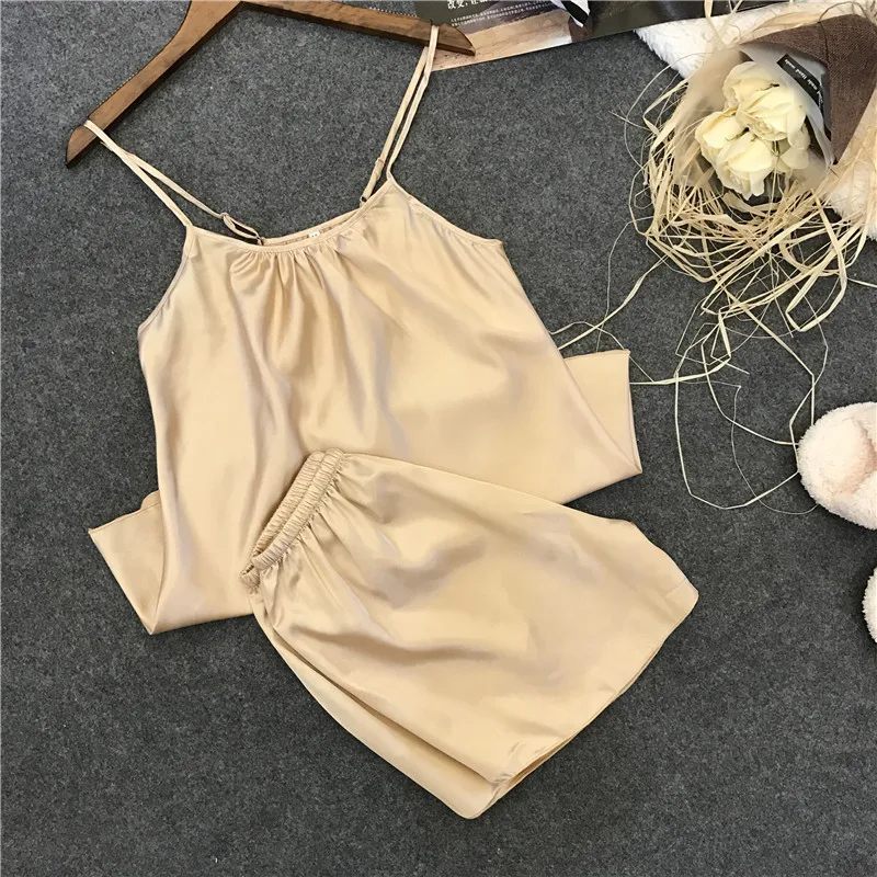 Пижама женская из вискозы с круглым вырезом и шортами|female pajama|pajama set shortspajama sets |