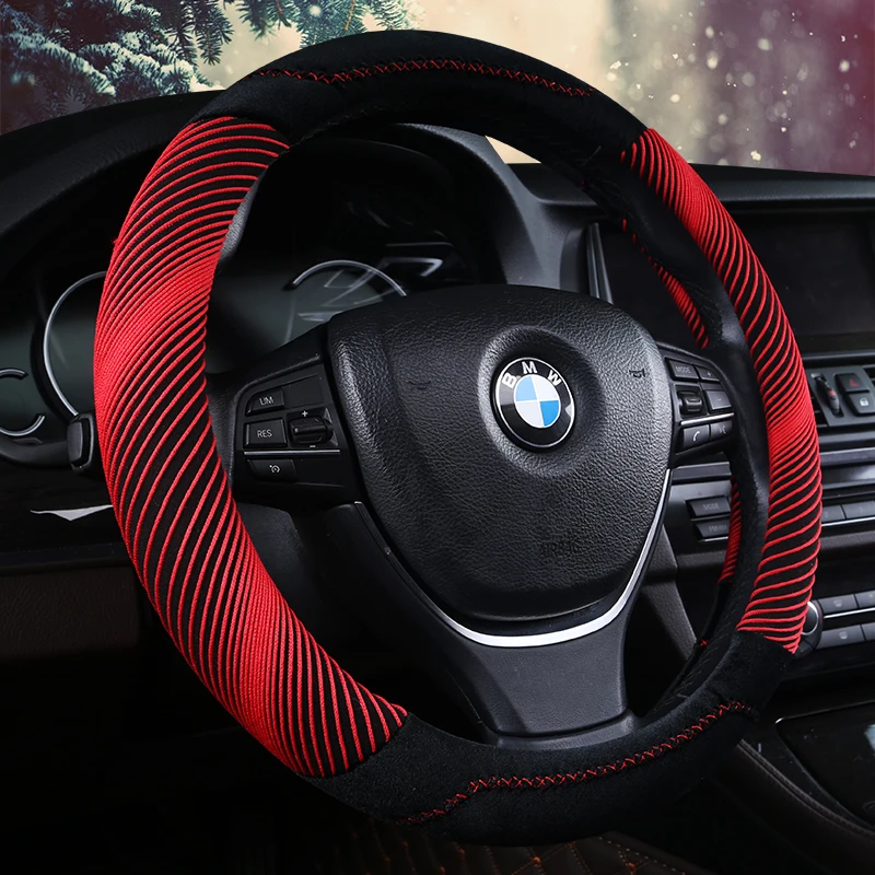 Высококачественный бархатный чехол на руль с объемным швом|steering wheel cover|steering covers