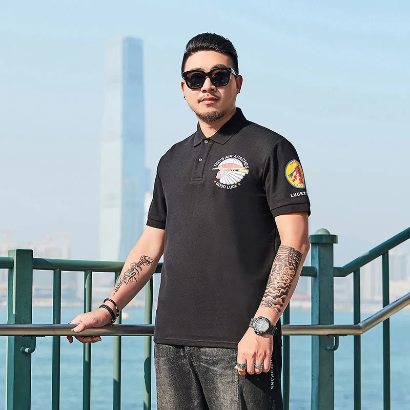 Большие размеры 7XL 6XL 5XL 4XL брендовая одежда поло Homme черная футболка с рисунком