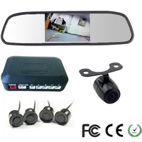 3in1 car video parking assistance 4 3 inch tft auto mirror monitor with hd rear view camera and reversing radar sensor system