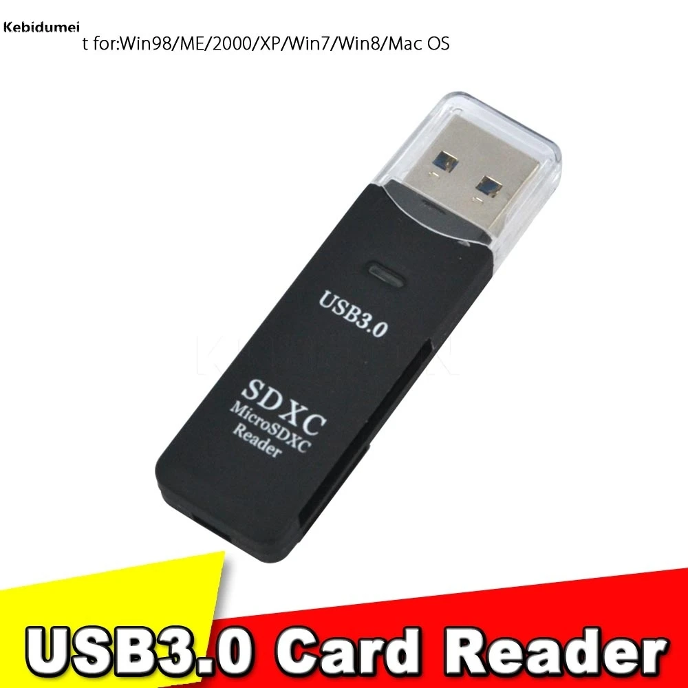 Высокоскоростная кардридер Kebidu USB 3 0 Micro Secure цифровая карта памяти SDXC TF T Flash черный