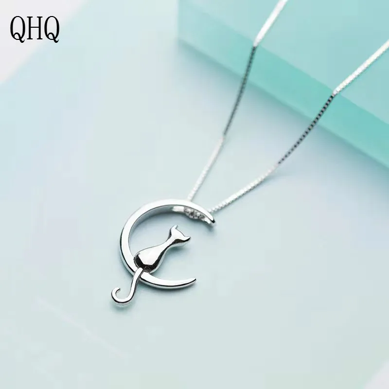 QHQ кулон ожерелье серебро невидимая цепь лучшие друзья ювелирные изделия Мода