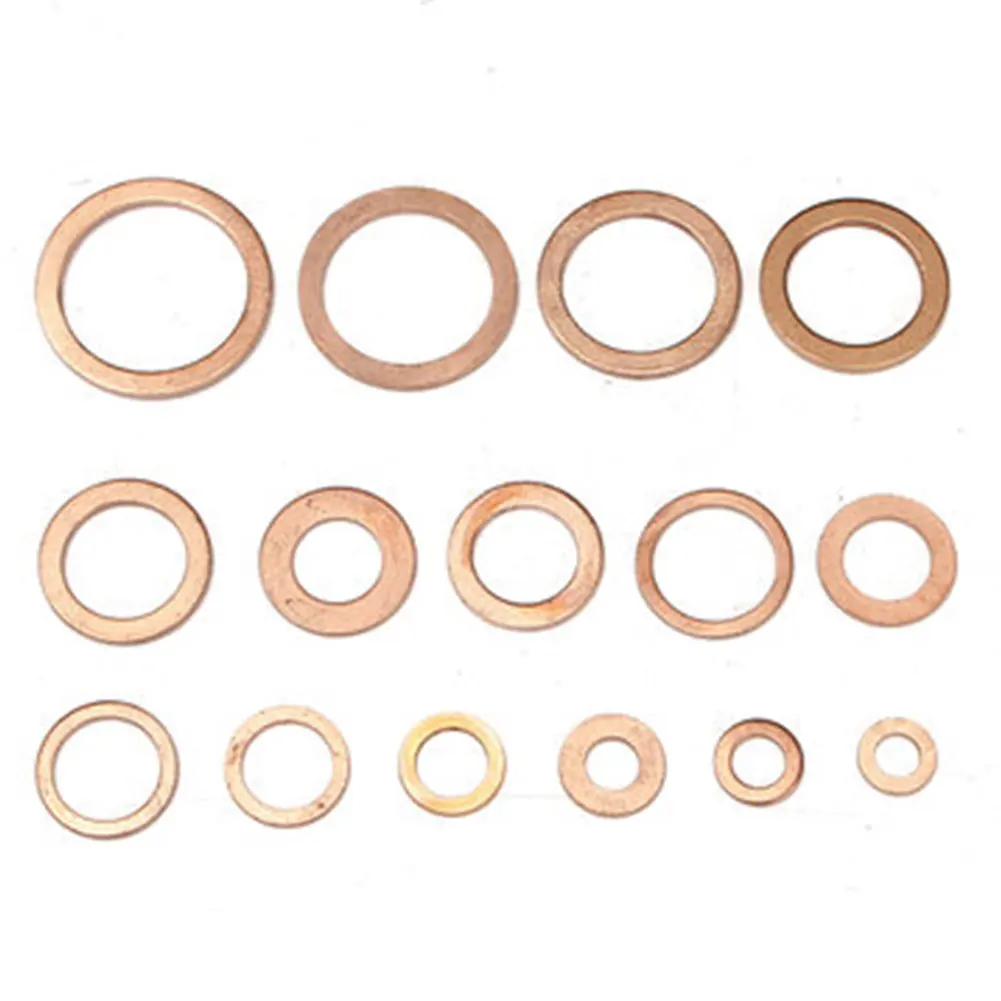 150 Pcs Solid Copper Washers Sump Plug Assorted Washer Set Plastic Box | Обустройство дома