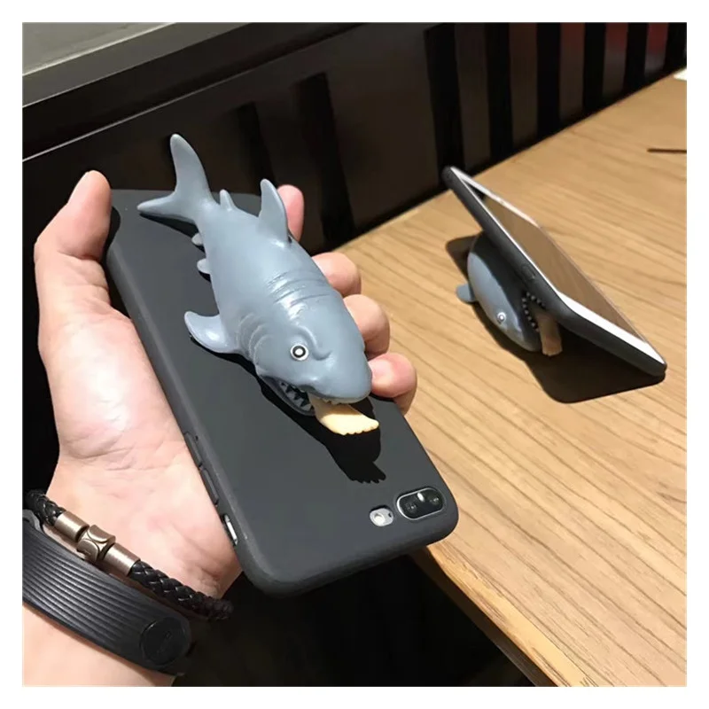 Coque for iPhone 6 6plus 7 plus Squishy Case Kneading 3D Piranha Shark TPU Phone Cover Shell Fundas Capa Apple |