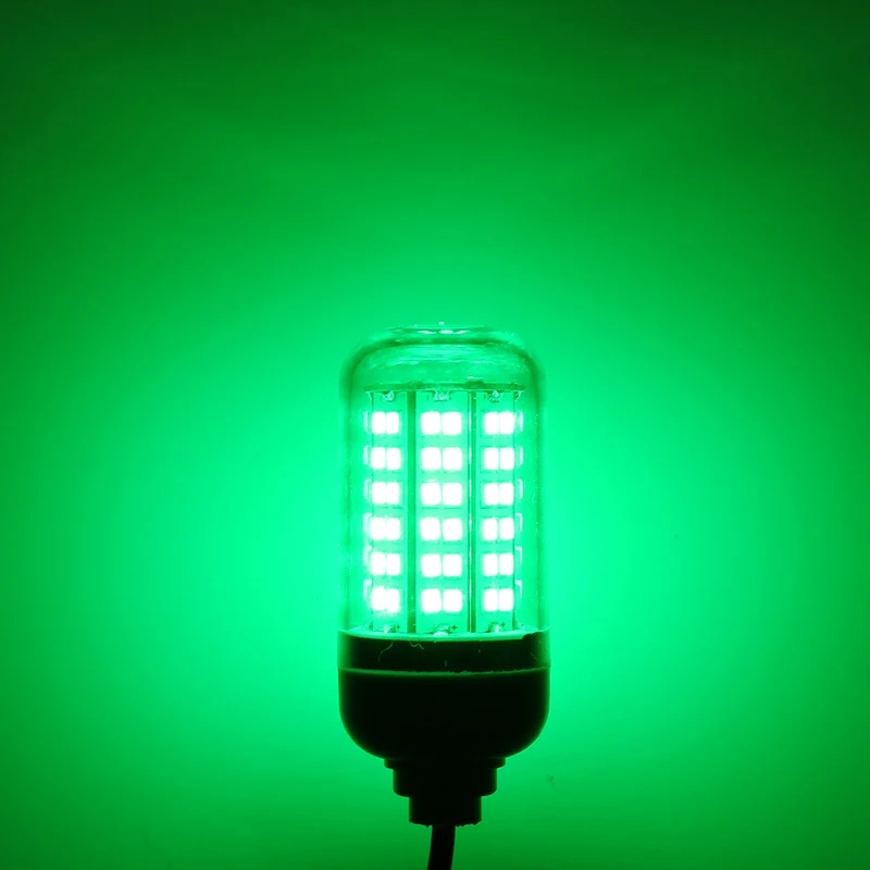 Лучшая цена IP68 Водонепроницаемый 7 Вт 2835SMD светодиодный лампочка с переключателем светодиодный подводный рыболовный кальмар приманка светильник светодиодный рыболовный светильник - Испускаемый цвет: Зеленый