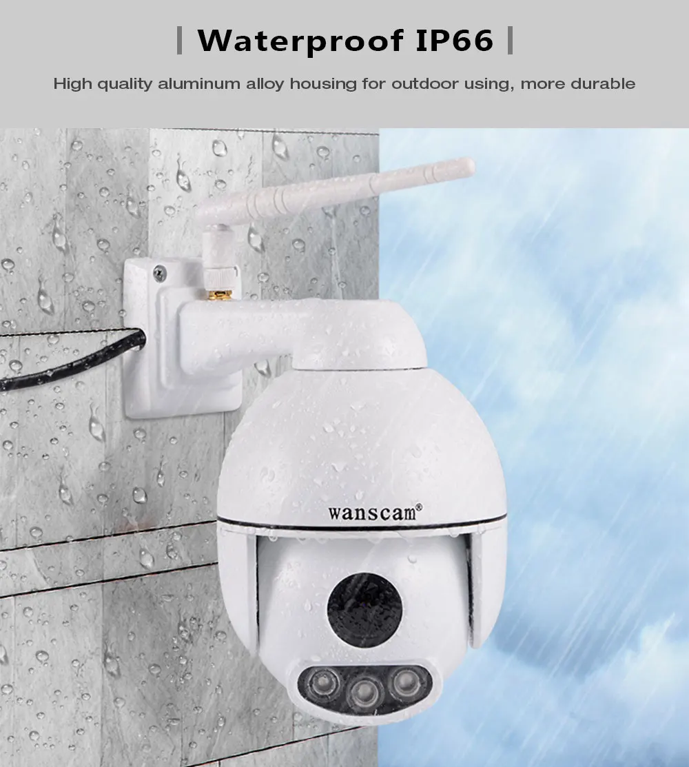 WANSCAM HW0054 1080 P HD Wi Fi Открытый IP Камера 5 раз Оптический зум P2P обнаружения движения