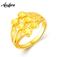 wholesale bridal jewelry 24k gold rings for women fashion vintage gold color golden ring anel