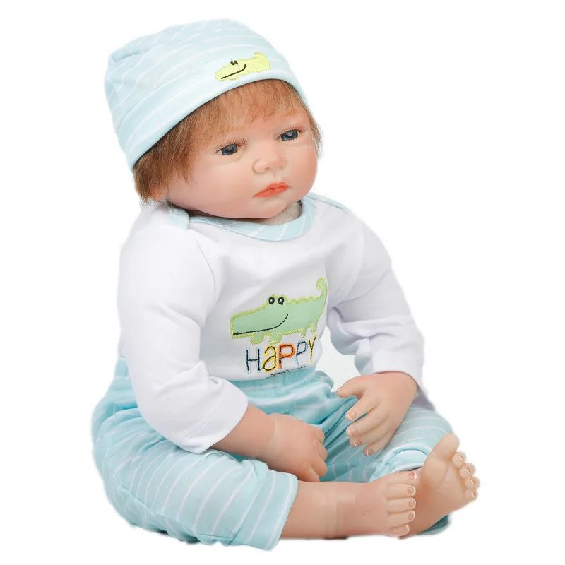SanyDoll 22 дюйма 55 см силиконовые куклы Новорожденные реалистичный милый костюм