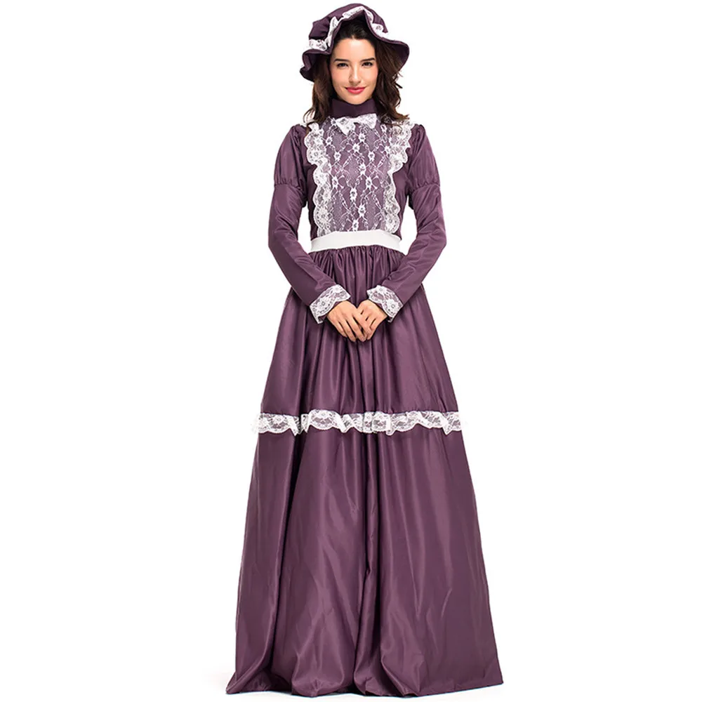 Фиолетовый в викторианском стиле элегантное платье гражданская война бальное