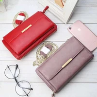 2019 new fashion women leather purse plaid wallets long ladies wallet 6 color clutch holder coin bag multi function wallet