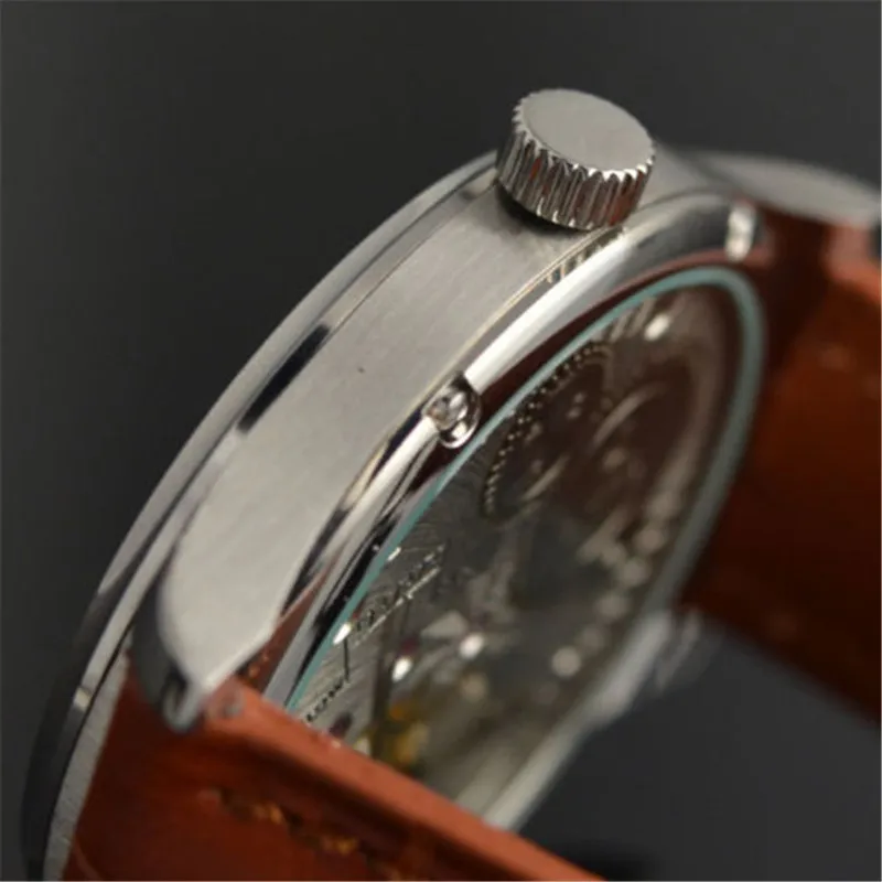 Часы мужские повседневные с римскими цифрами 44 мм белым циферблатом 30 м 6498|watch