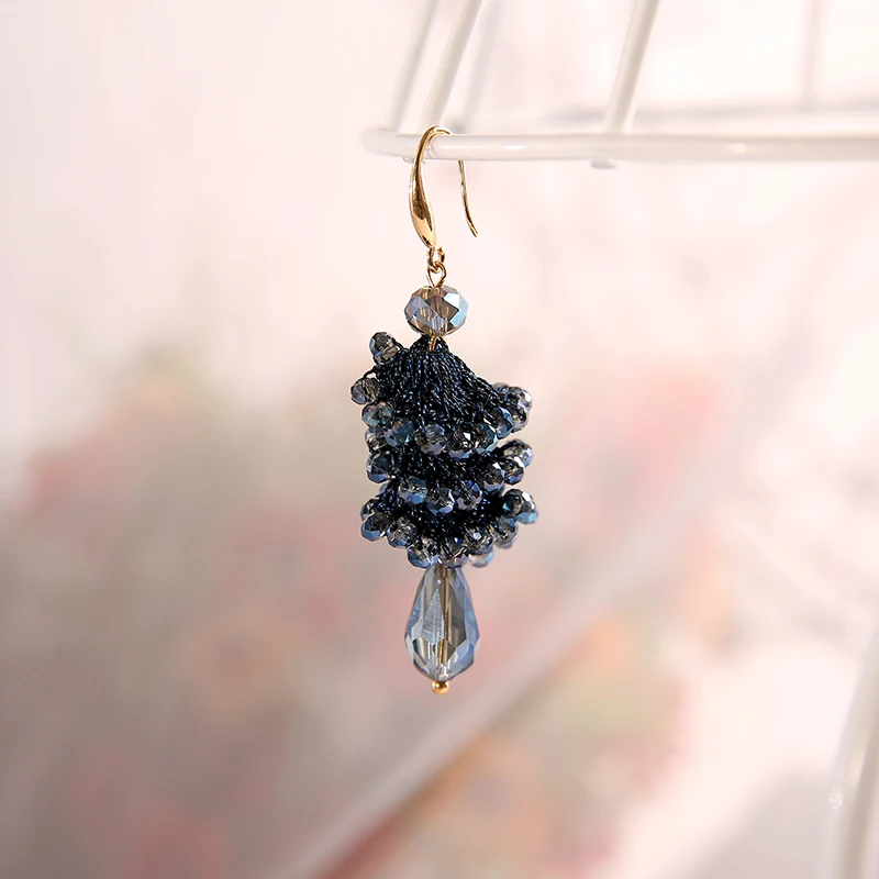 ROSE LIFE 2018 New Bohemian hand-woven crystal earrings Fashionable Lady Earrings | Украшения и аксессуары