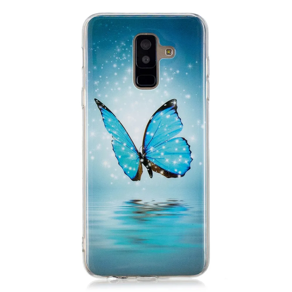 Мягкий силиконовый чехол для Samsung Galaxy A6 Plus 2018 светящийся с рисунком | Мобильные