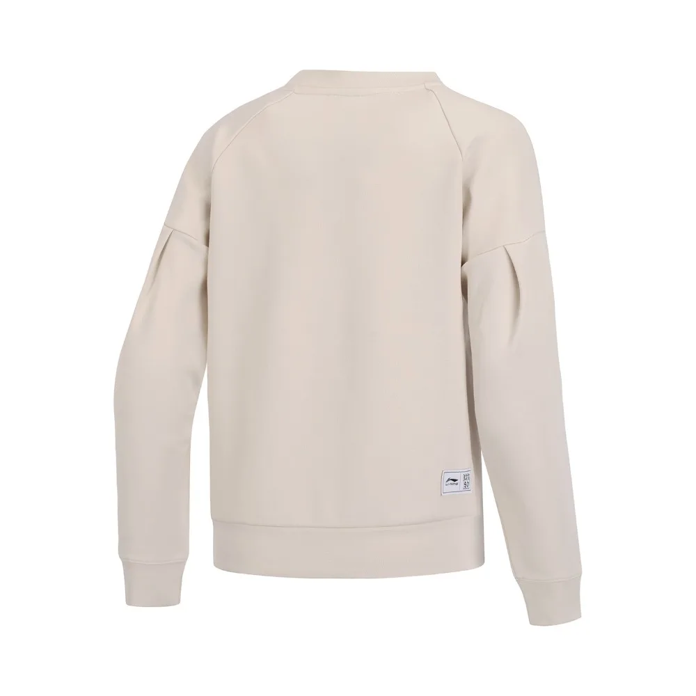 Женский свитер с принтом Li Ning классическая спортивная толстовка из 66% хлопка 34%