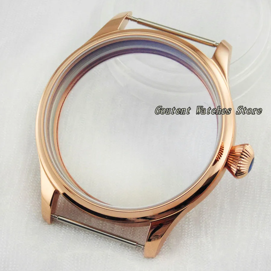 Часы Parnis PVD стерильный корпус розовое золото ETA 6497/6498 часы с механизмом Seagull st36 44