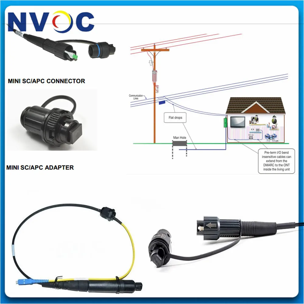 FTTH волоконно оптический патч корд 1 м 3 5 7 10 15 с hua wei Mini SC APC водонепроницаемый IP68 SOS