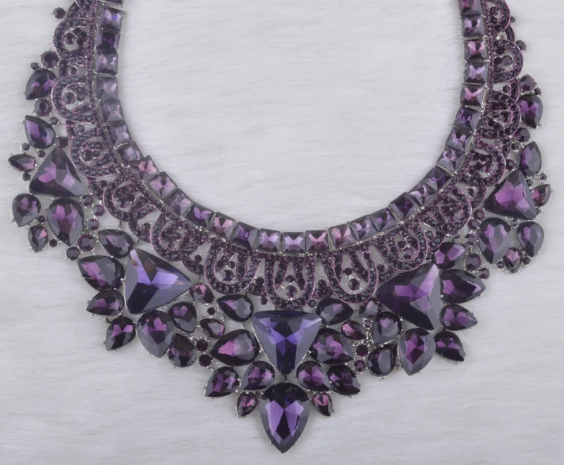Свадебный комплект украшений великолепный романтический Фиолетовый Стразы для