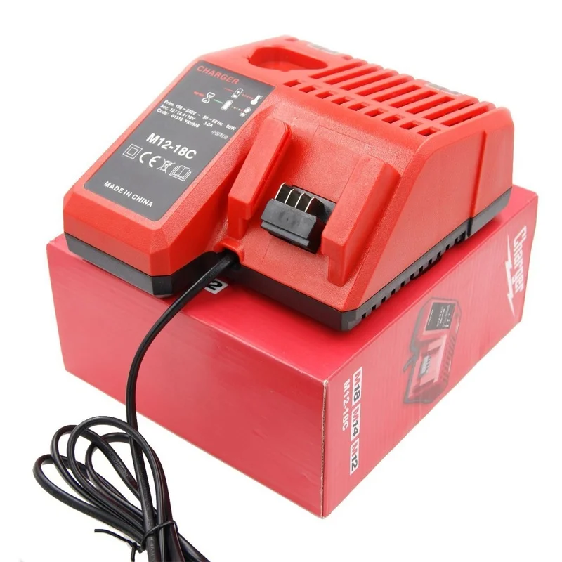 

DVISI M12-18C Li-ion Battery Charger For Milwaukee 10.8V 12V 14.4V 18V C1418C 48-11-1815/1828/1840 M18 M14 M12 Lithium-ion Batt