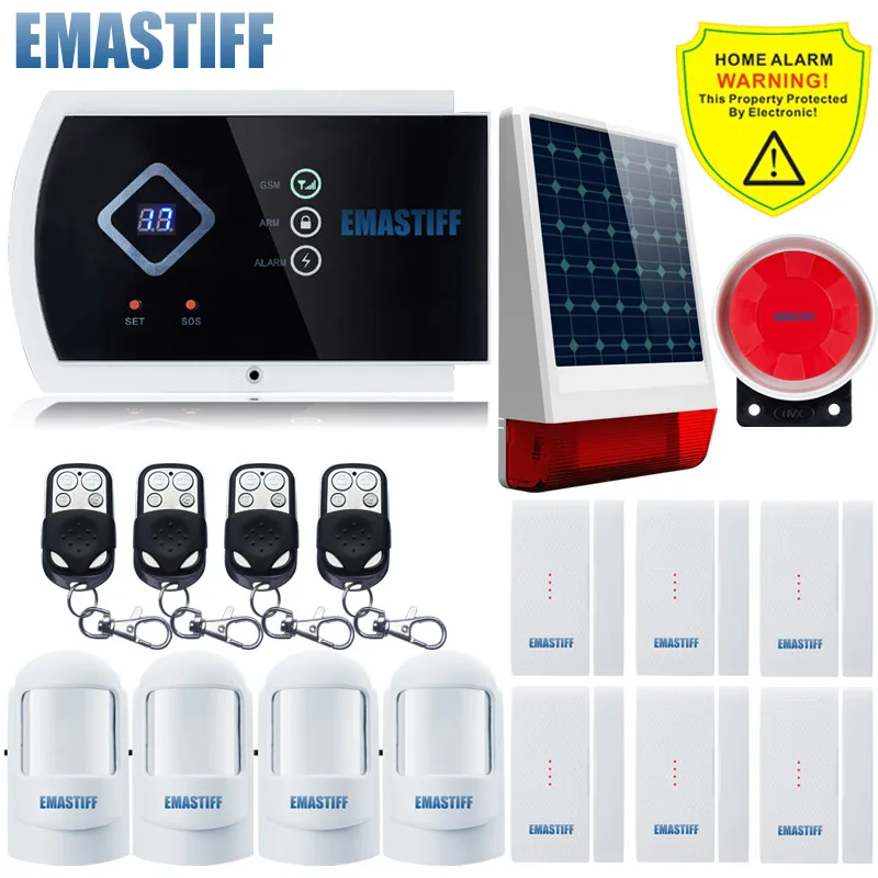 Bundle J G10A светодиодный дисплей Pet Immune PIR сенсор Поддержка Android APP 99+ 2 зоны Беспроводная GSM домашняя система охранной сигнализации - Цвет: Bundle J