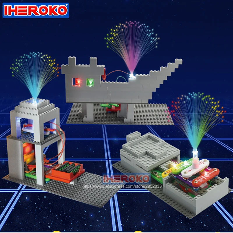 Новинка IHEROKO электронные кирпичи блок игрушка цепь научное образование