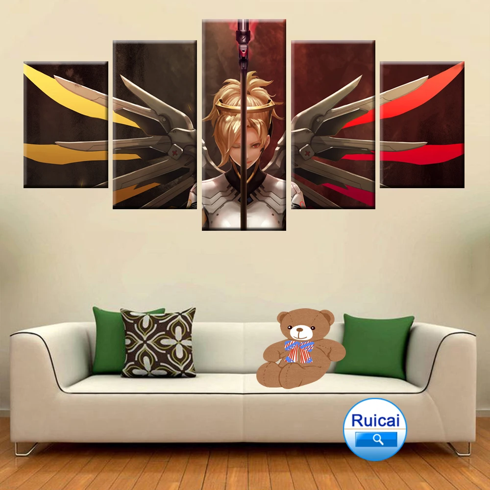 Игровые часы пионер постер Холст Картина 5 панель настенное искусство HD печать