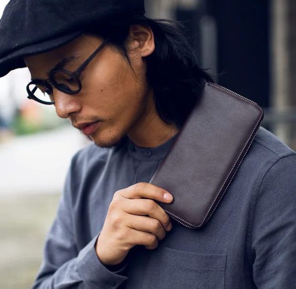 Кошелек LANSPACE из натуральной кожи модные мужские кошельки от известного